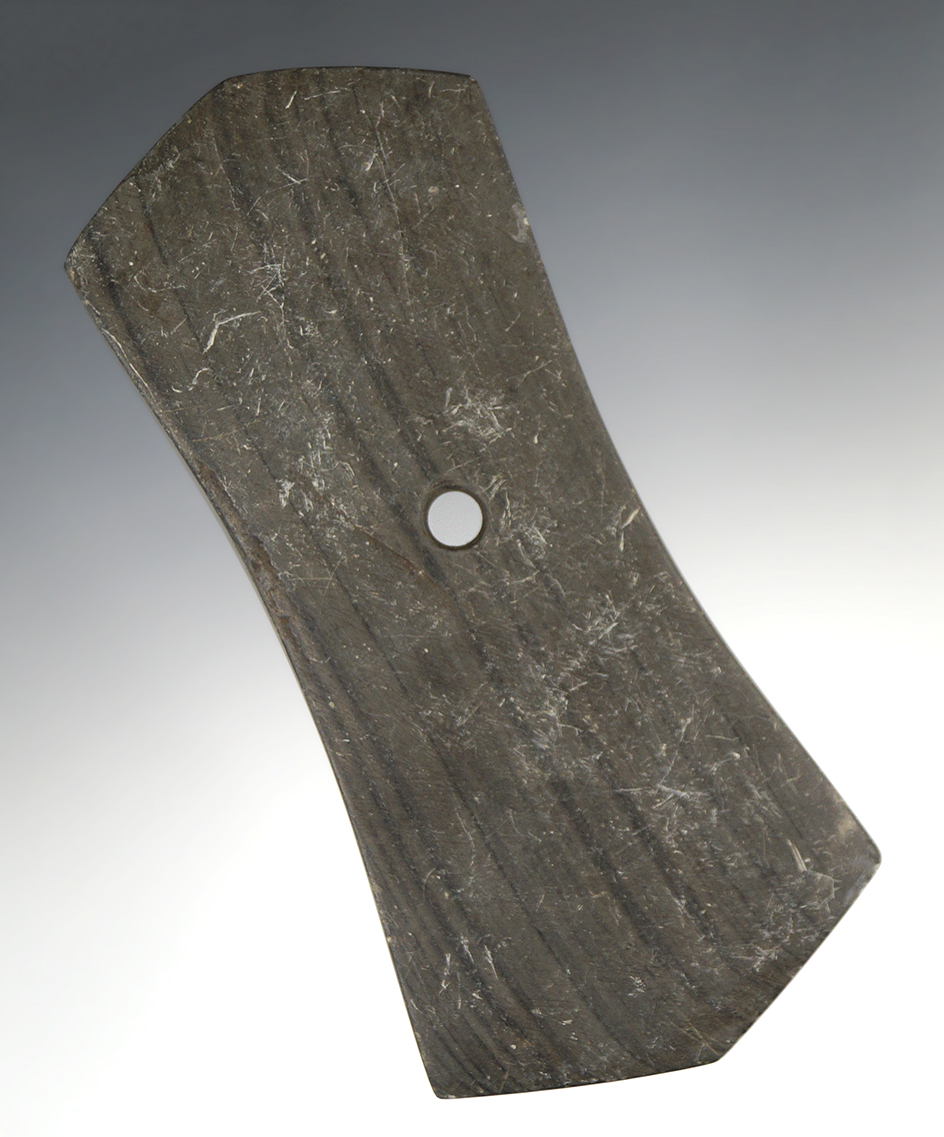 Rare style! 5" Six-sided Banded Glacial Slate Pendant found in Ohio.