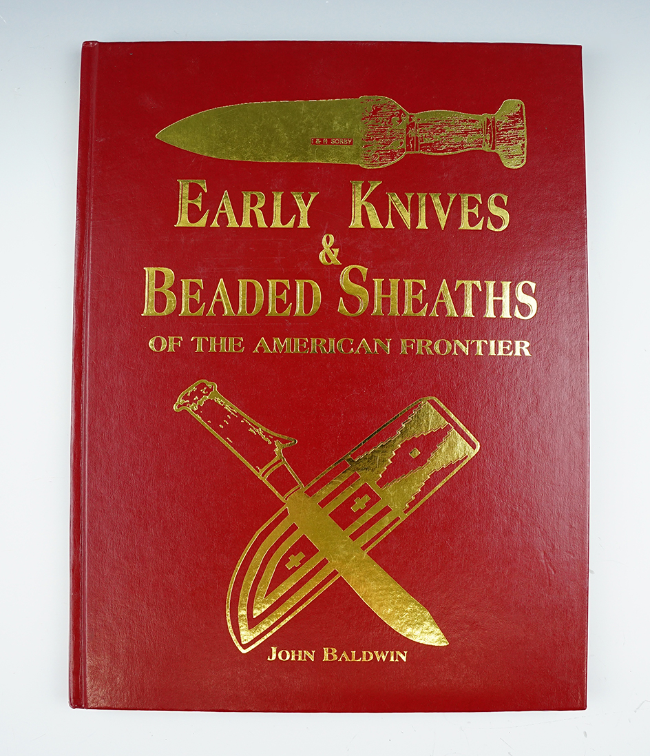 Hardcover book "Early Knives and beaded Sheaths of the American frontier" by John Baldwin.