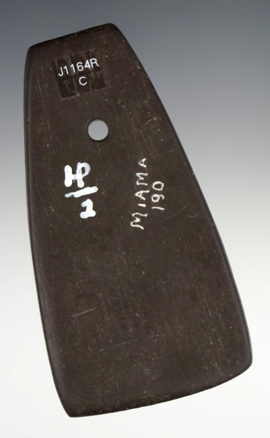 3 5/16" Hopewell Trapezoidal Pendant - Miami Co., Ohio. Ex. Keifer #190,  Hothem, Rummel.