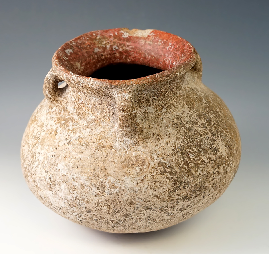 5 1/2" tall by 7 1/4" wide Colima culture circa 300 BC-300 A.D. pre-Columbian pottery vessel