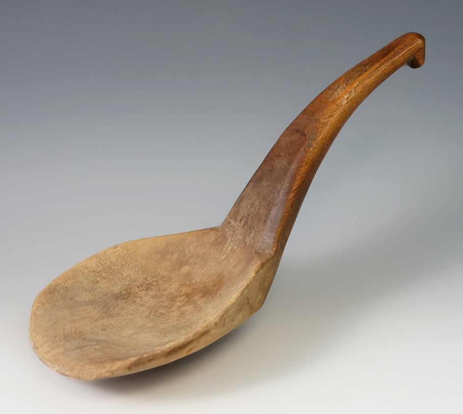 9 1/2" nicely crafted Iroquois wooden spoon - New York. From the Mickey Taylor collection.