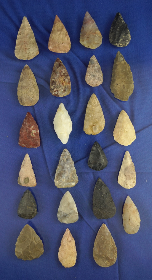 Nice group of assorted triangular and leaf shaped Blades found in Texas, largest is 1 3/4".