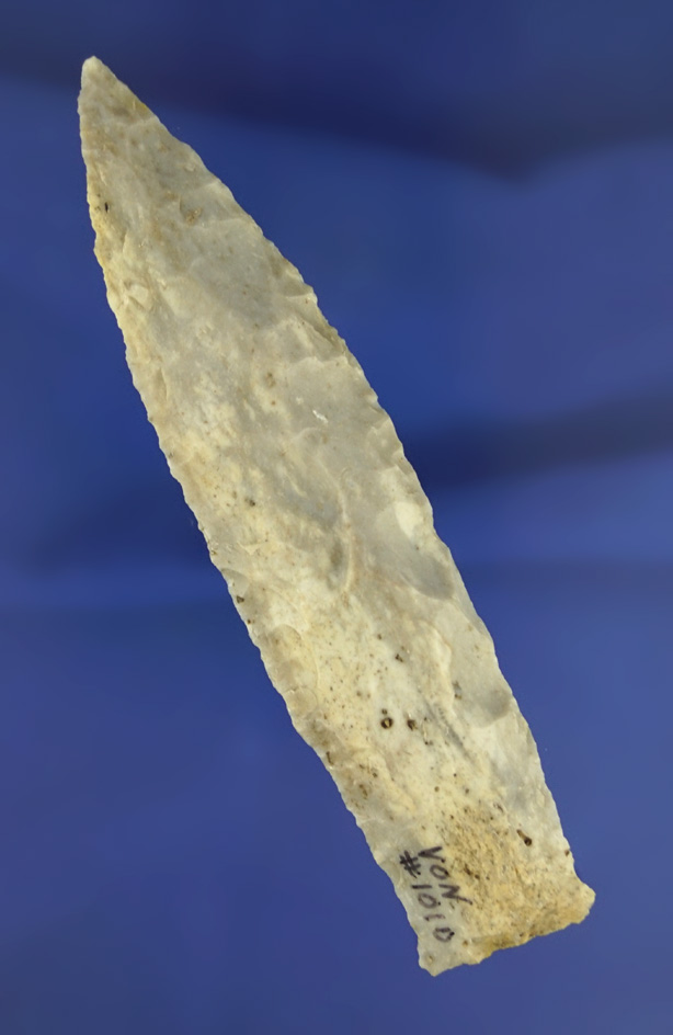 4  9/16" Sedalia made from Burlington chert found in the Illinois/Missouri area. Dickey COA.