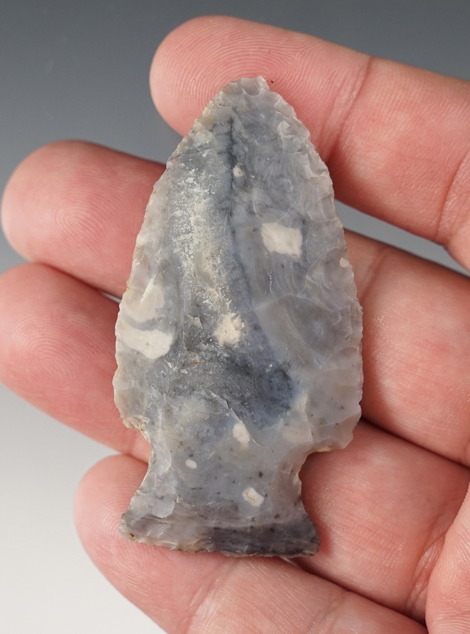 Nice 2 7/16" Ohio Flint Ridge Hopewell point. Ex. Garry Mumaw. Comes with a Dickey COA. 