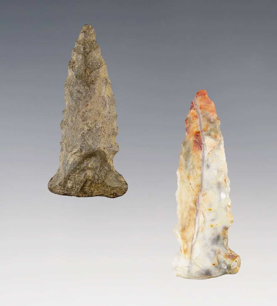 Pair of nicely made Fishspear points found close to Black Fork River, Richland Co., Ohio.