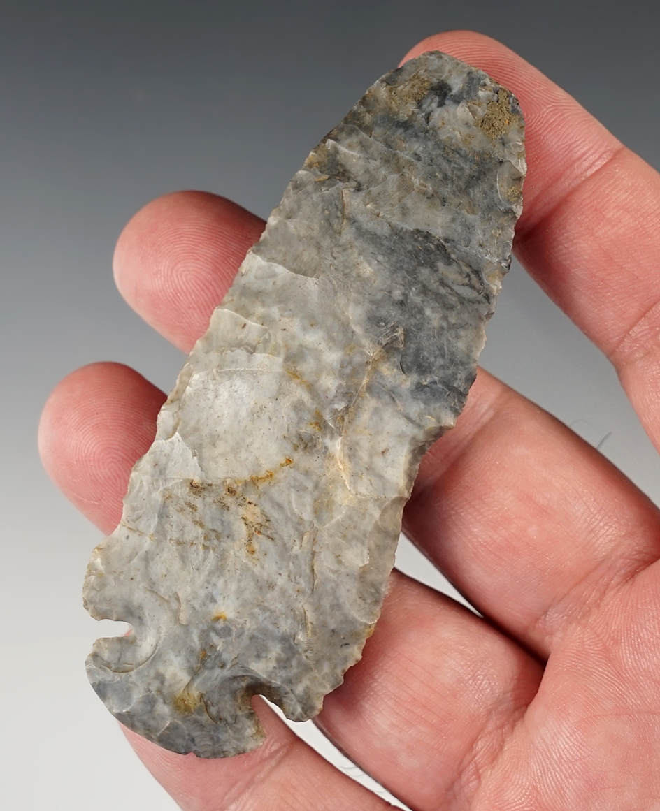 3 1/2" Dovetail made from high-grade Coshocton Flint. Found in Huron Co., Ohio. 