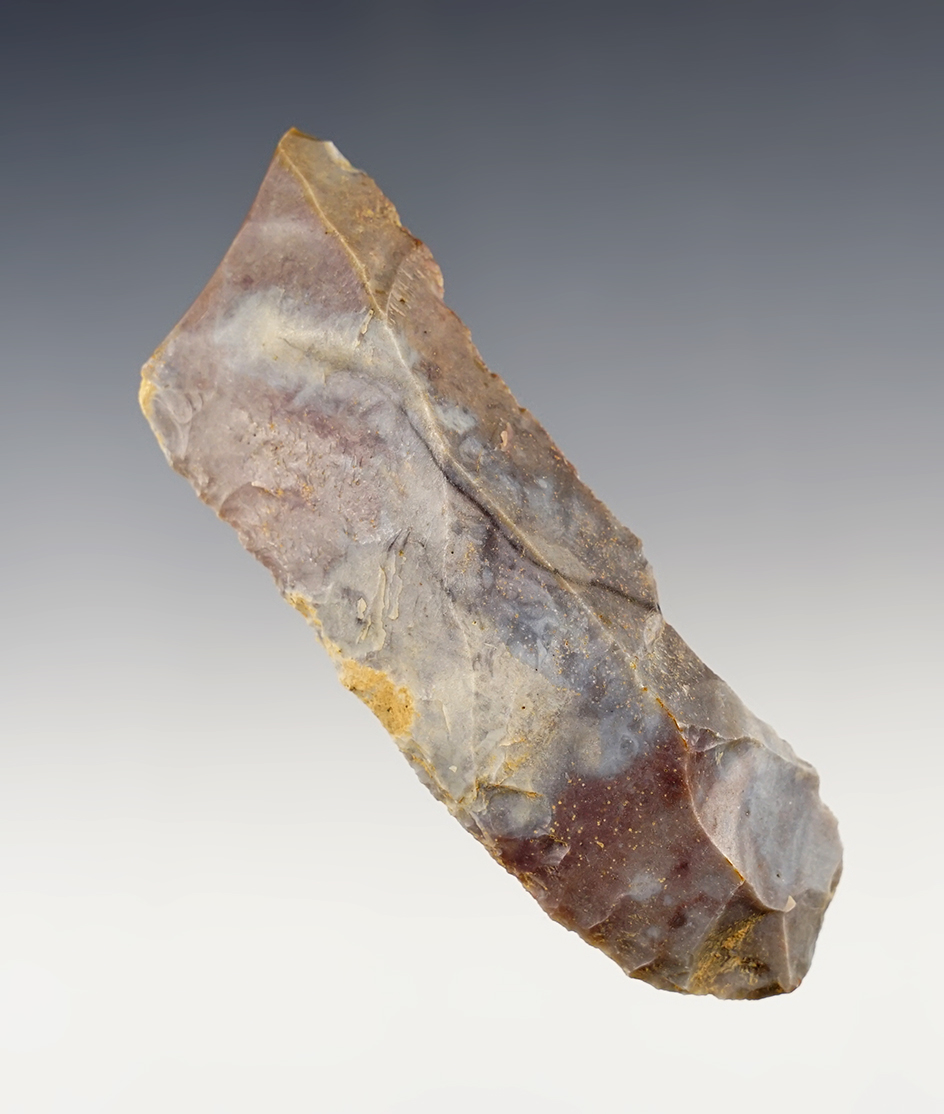 3 13/16" Paleo/Early Archaic Uniface Knife made from colorful Sonora Flint. 