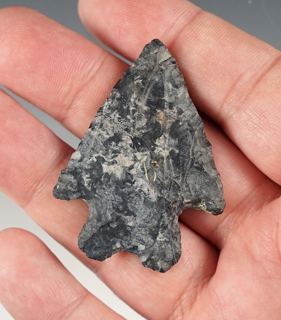 Nice 2 1/8" MacCorkle Bifurcate found in Delaware Co., Ohio. Made from Coshocton Flint.