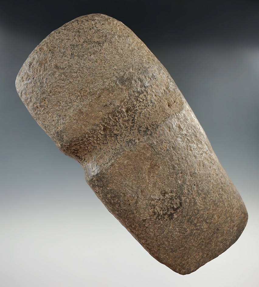 Rare style! 7" long 3/4 block style axe with a secondary 1/2 groove found in the Midwest.