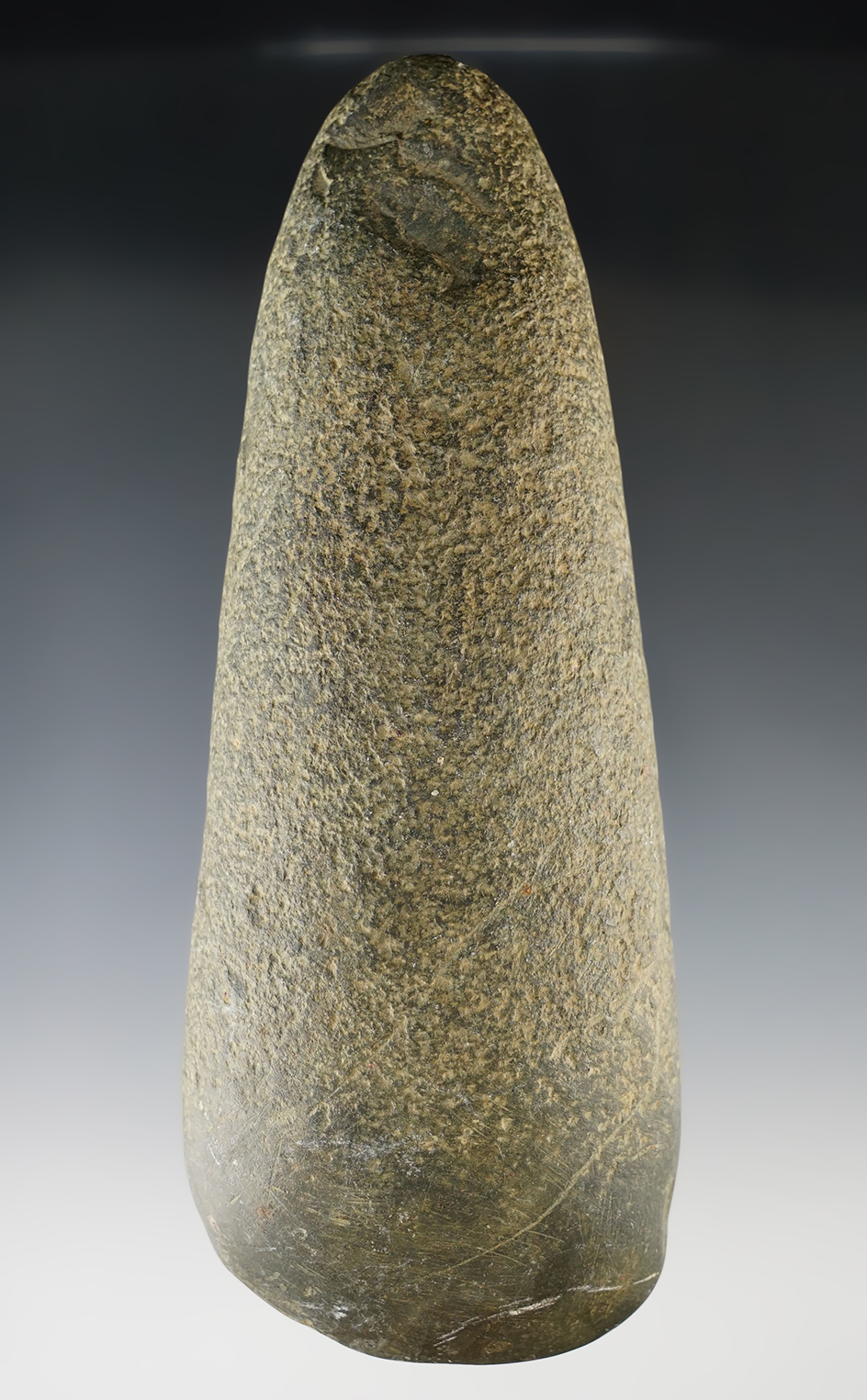 Large 7" Hardstone Celt found in Ross Co., Ohio. Good polish to the bit area.