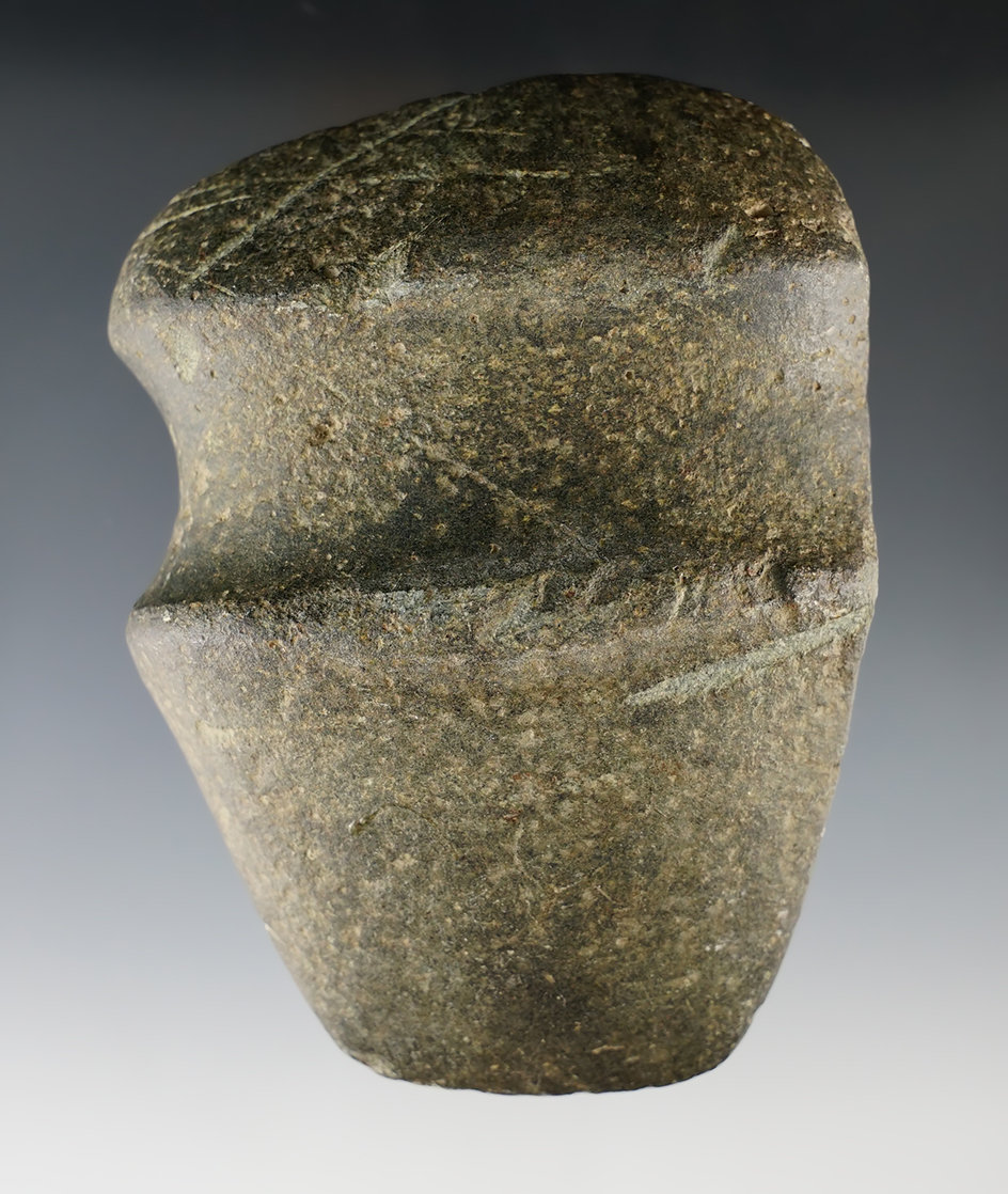 4 5/8" long 3/4 Groove Axe found in Ohio. A few small dings but overall very nice with good polish