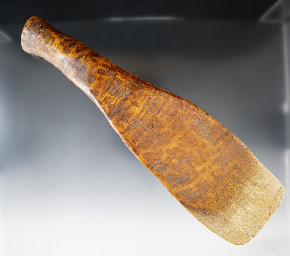 9 3/4" nicely carved Iroquois wooden utensil from New York.