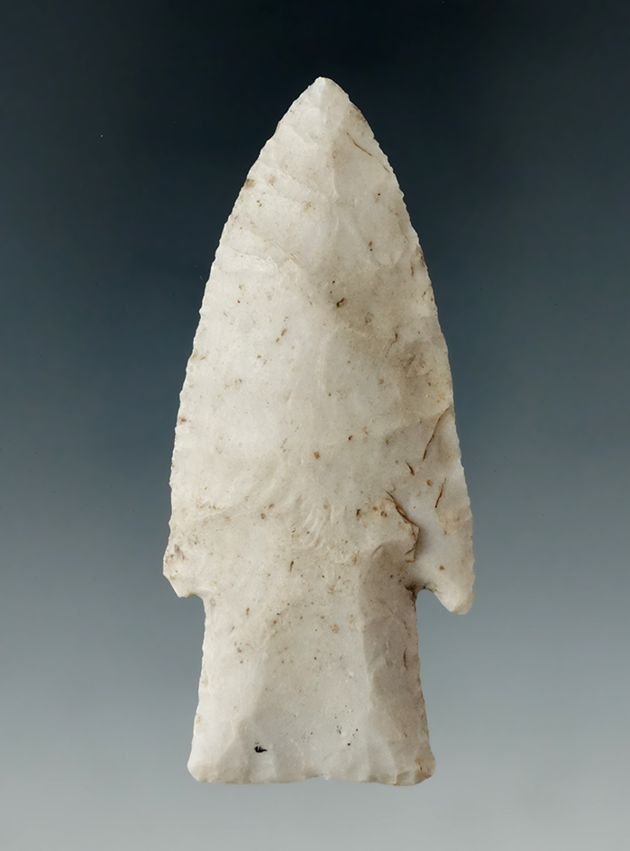 2 3/4" well flaked and nicely patinated Hardin found in Howard Co., Missouri.