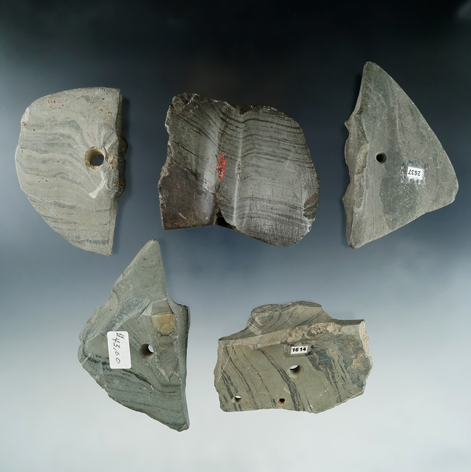 Set of five damaged Bannerstone that are great for study.