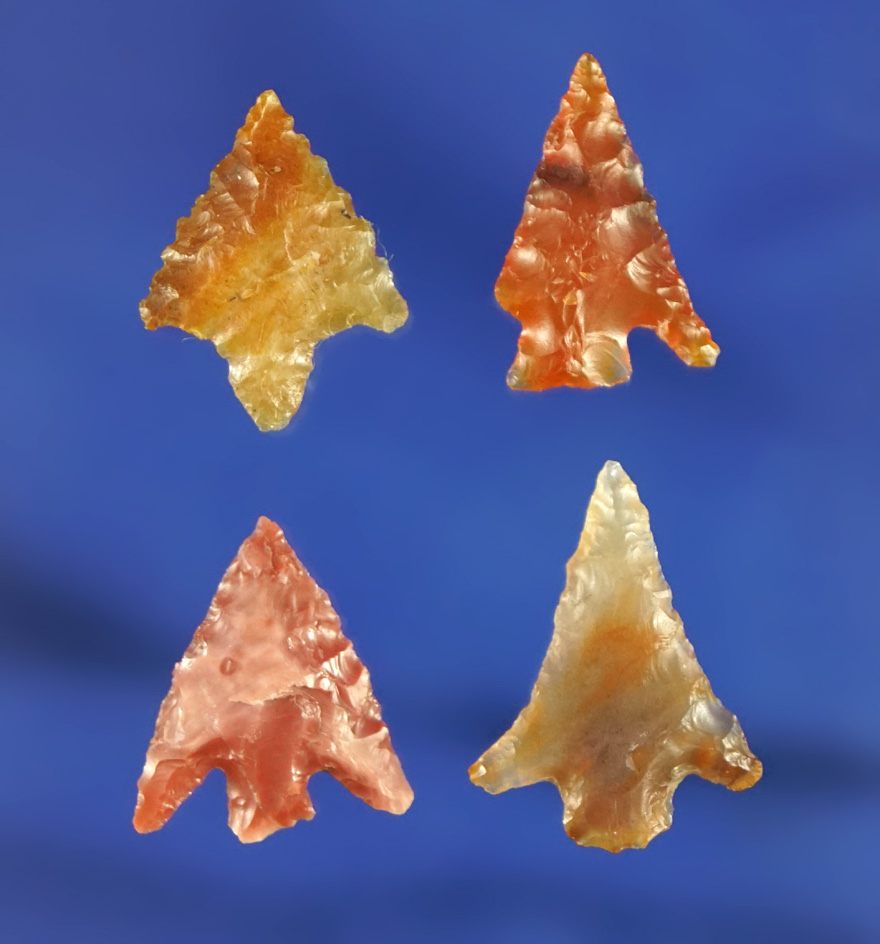 Set of four assorted Columbia River Gempoints made from high quality material, largest is 13/16".