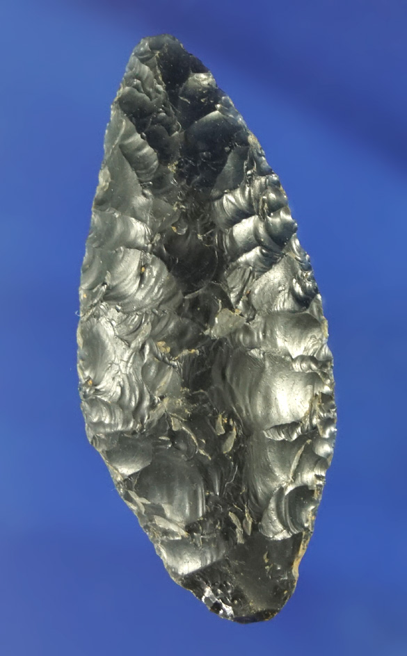 1 13/16" well styled Cascade Shouldered made from obsidian found near the Columbia River.