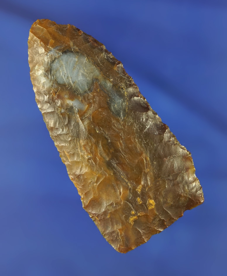 Incredible material color on this 2 9/16" Petrified Wood Knife found near the Columbia River, OR.