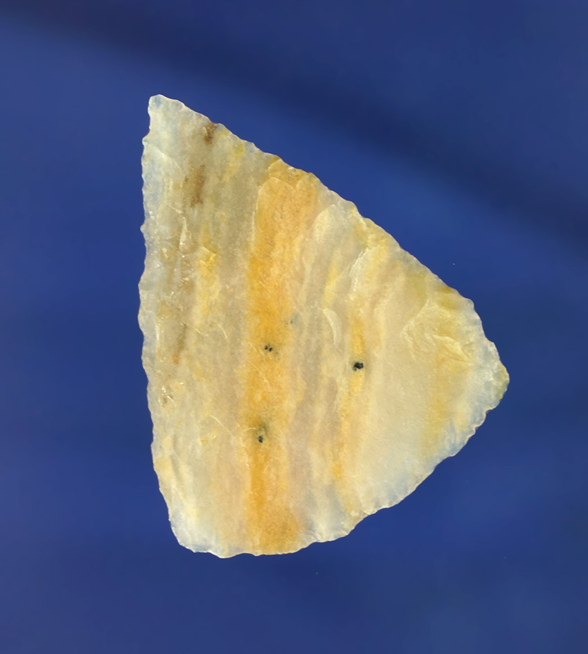 1 1/2" Triangular Blade made from beautiful multicolored agate found in Oregon.