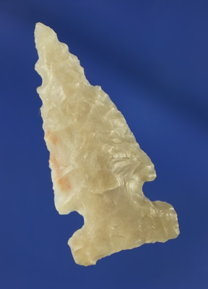 Nicely styled 1 3/16" Texas sidenotch arrowhead.