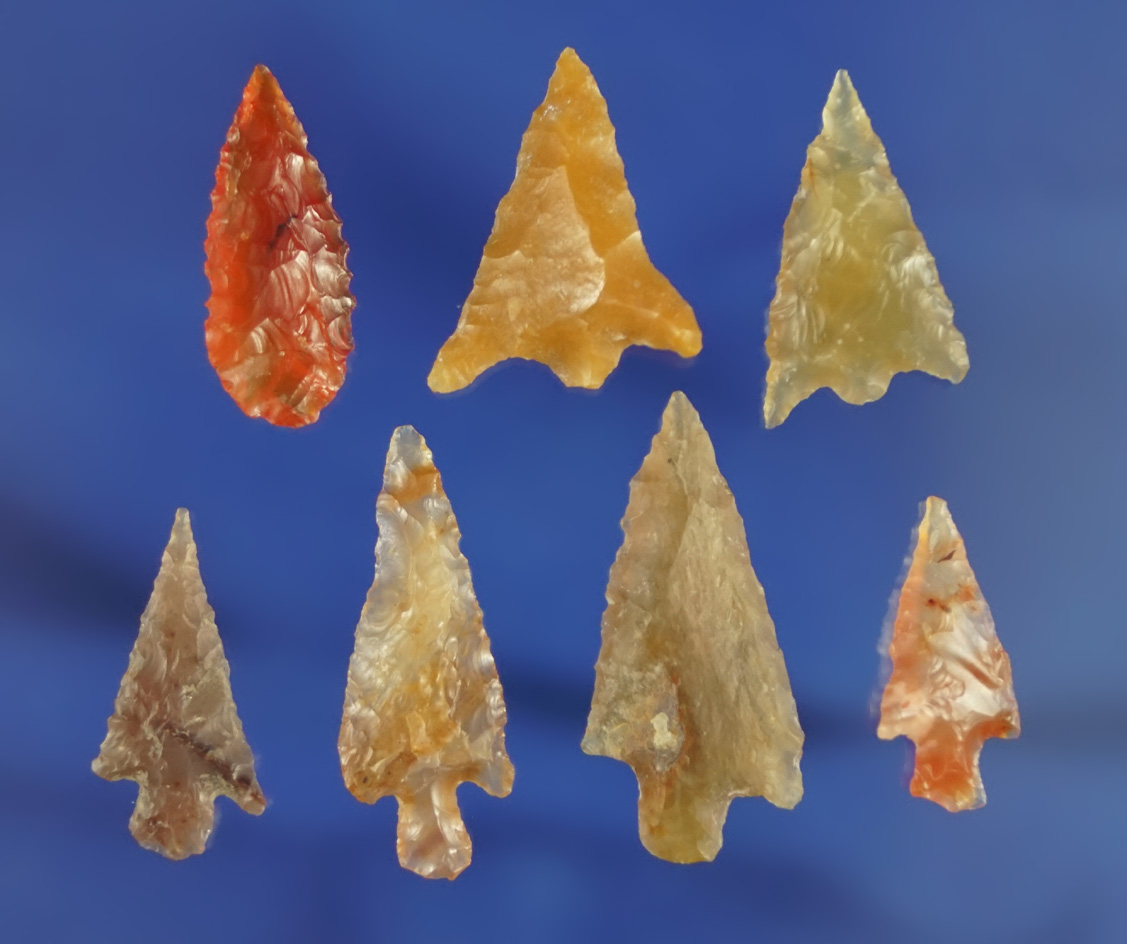 Set of seven very nice Columbia River Gempoints made from beautiful material, Columbia River.