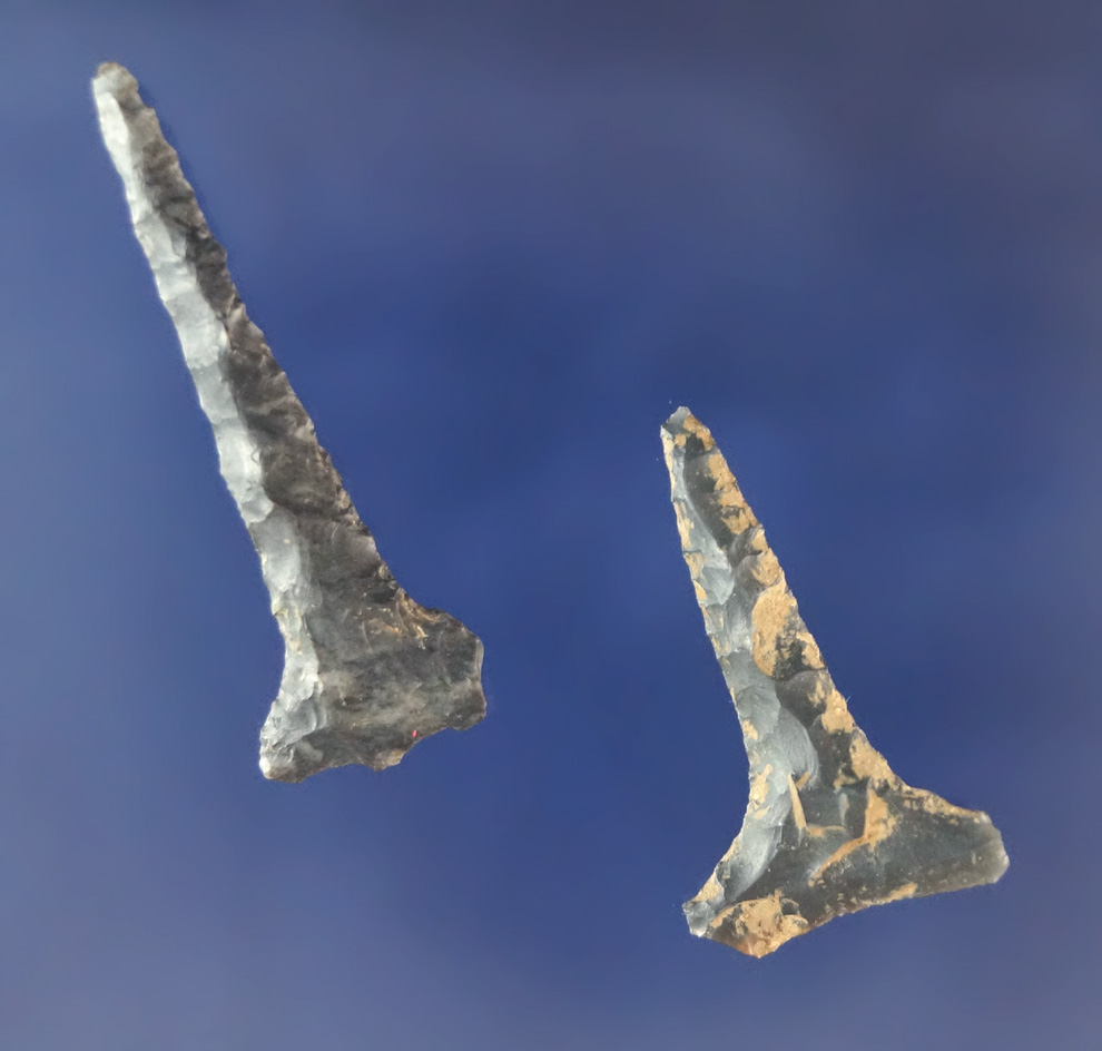 Pair of well defined Texas Drills, largest is 1 7/16".