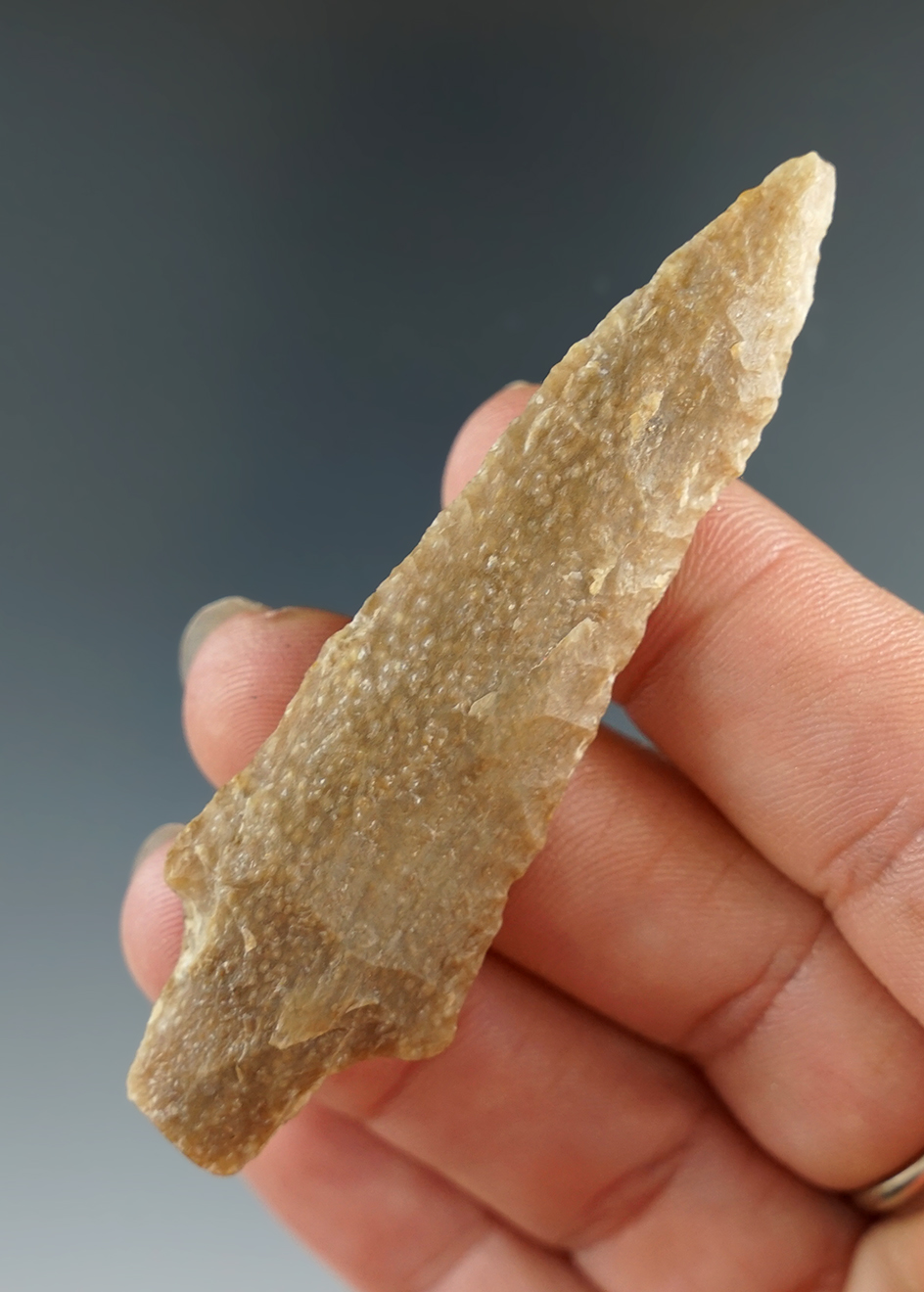 2 7/8" Stemmed Dart Point made from Agatized wood found in Texas.