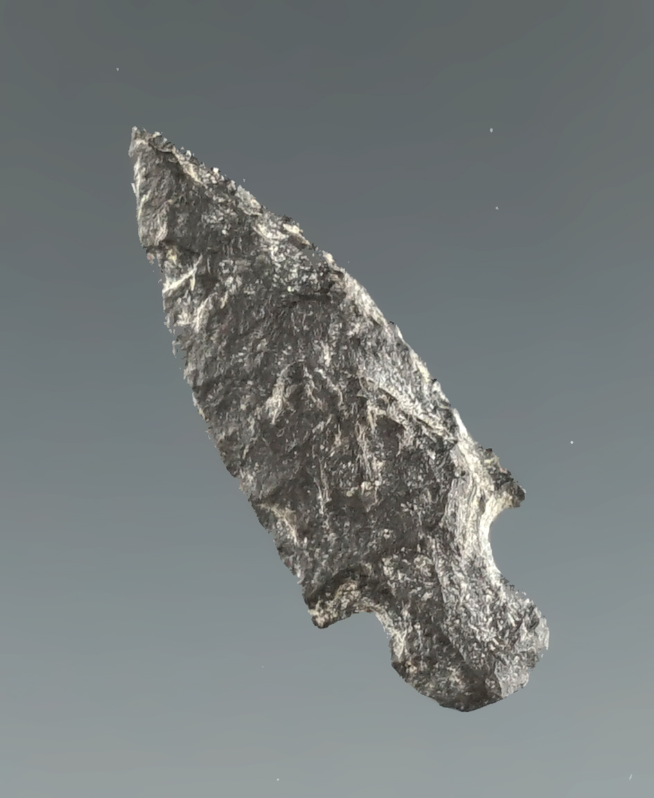 1" Klickitat Dagger made from Basalt, Columbia River in Umatilla, Oregon. Pictured in Overstreet.