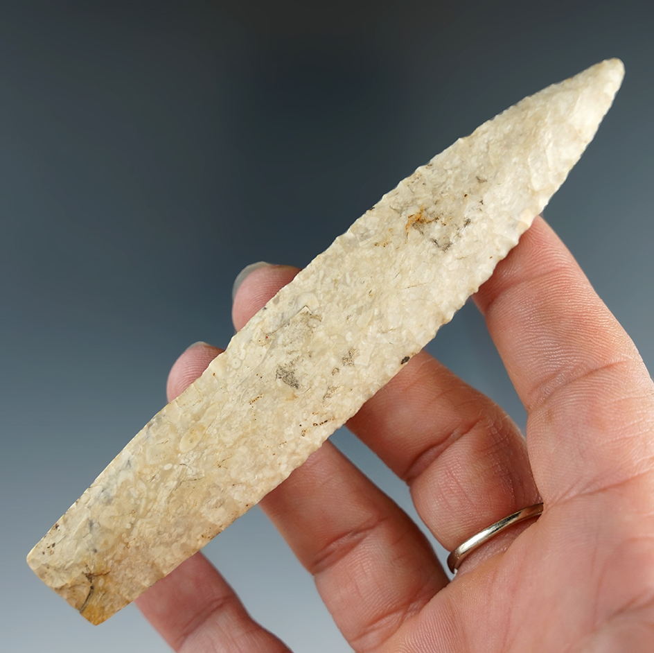 4 11/16" Agate Basin made from Burlington Chert, found in Gasconade Co., Missouri.