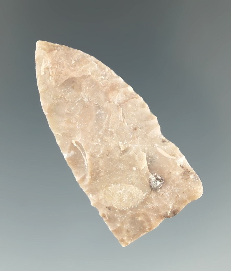1 3/4" Matamoros made from Edwards Plateau Chert, found in Texas. Stermer COA.