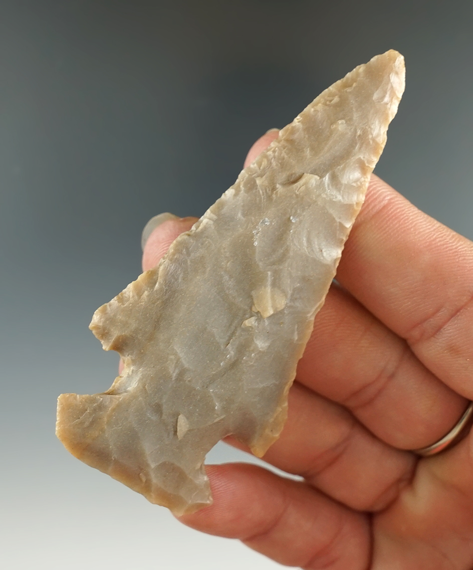3 1/16" Dovetail made from gray and brown Carter Cave Flint. Found in Kentucky. Davis COA.