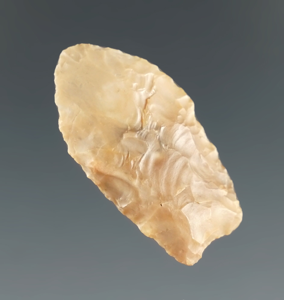 1 1/16" Celilo Falls that is nicely flaked from Agate, Columbia River, Washington. Ex. Jim Hogue.