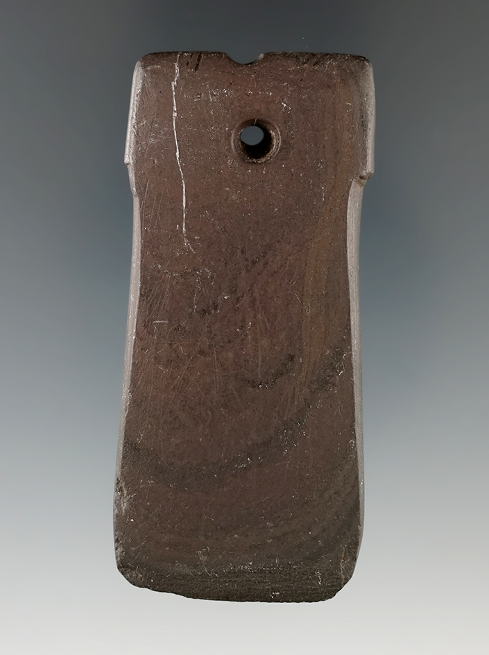 2 7/8" Late Hopewell Pendant that has been anciently salvaged found in Wood Co., Ohio.