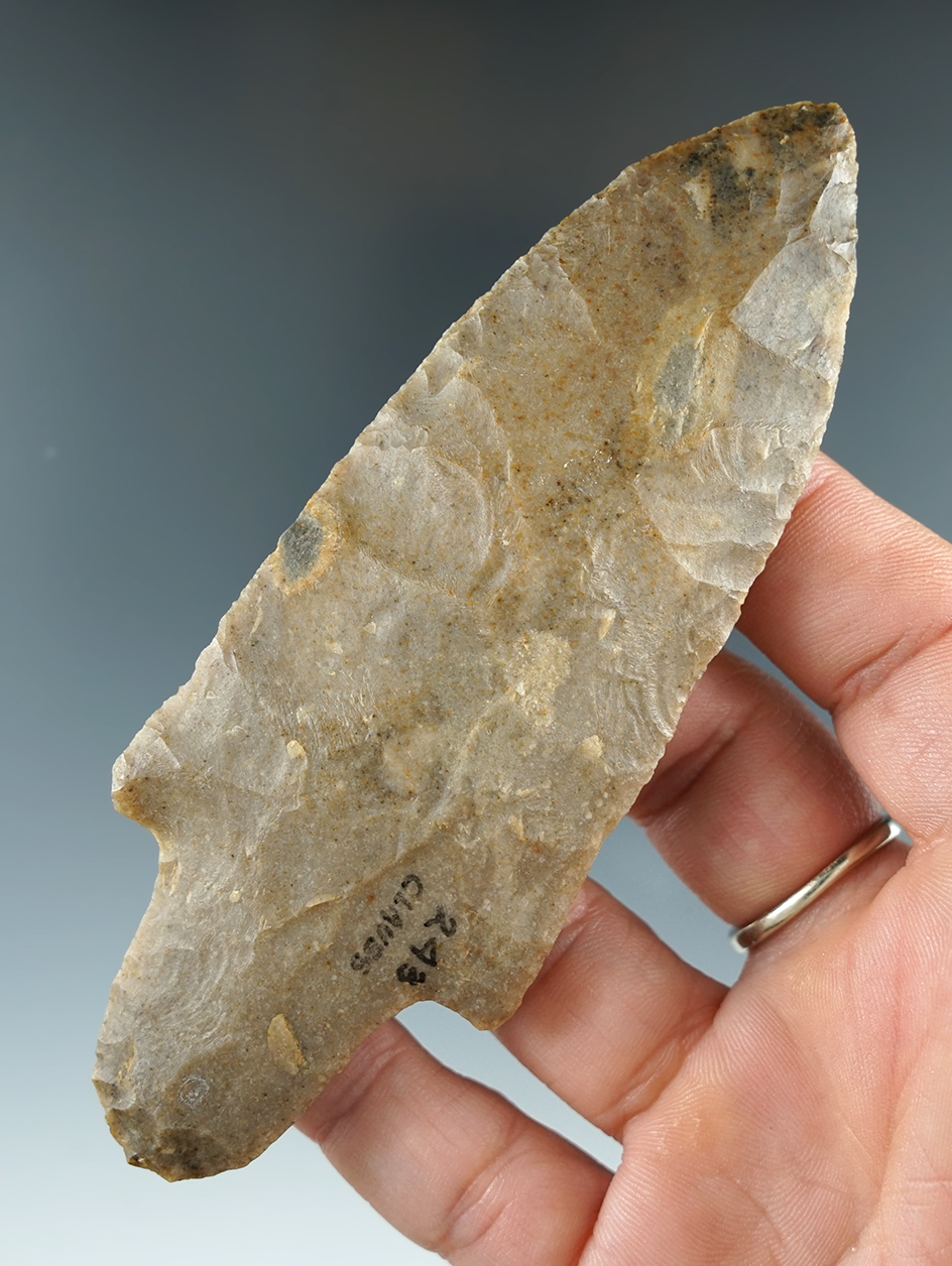 4 1/2" Gary found in Cherokee Co., Texas with slight modern edge retouch. Rogers COA.