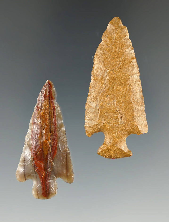 Pair of Arrowheads found near Sauvies Island, Oregon. Largest is 2 1/8".