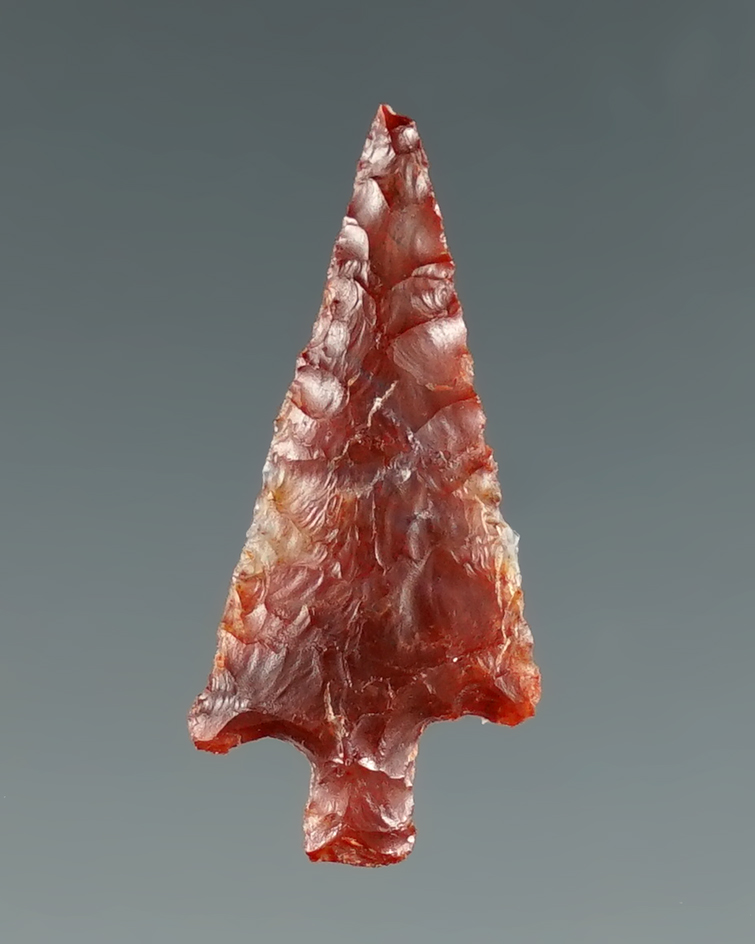 1" Columbia River Gem Point made from beautiful blood red and clear Agate.