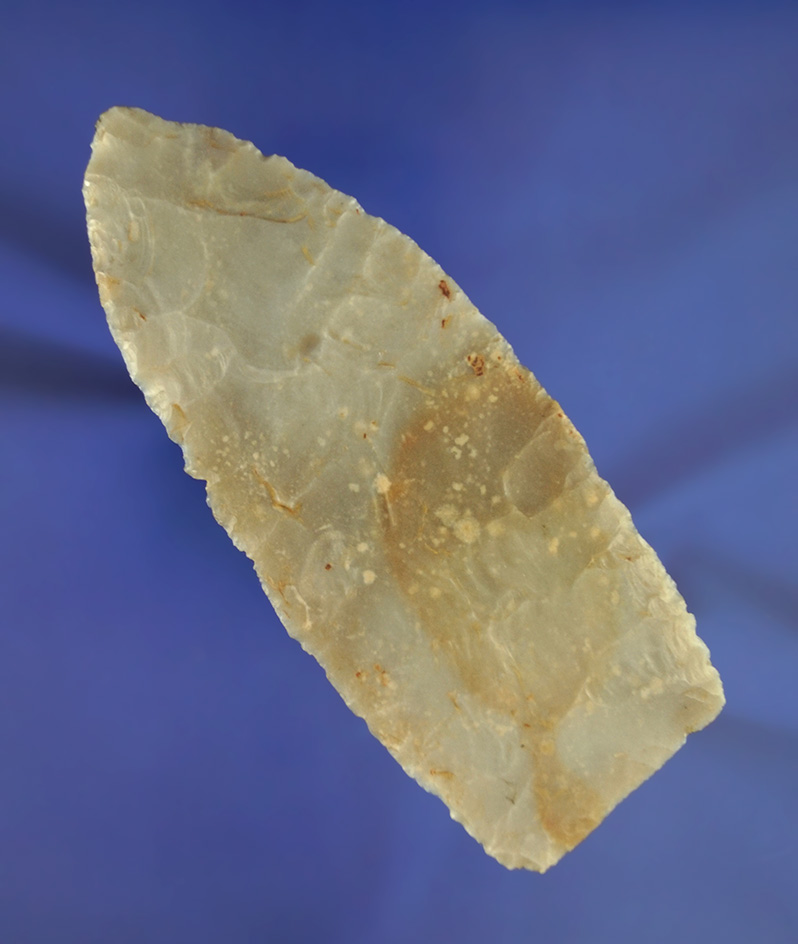 Exceptional! very thin and incredibly well flaked 5 3/16" Flint Ridge Flint Blade - Vinton Co.,  Ohi