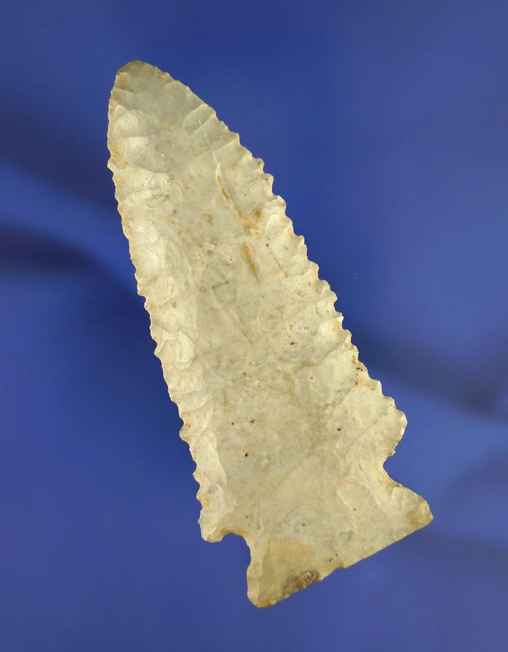 3 7/16" Stilwell found in Ohio with nice edge serrations.