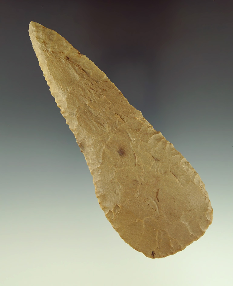 5 1/4" Cobbs Knife made from Carter Cave Flint found in Scioto Co.,  Ohio. Ex. Wertz collection.