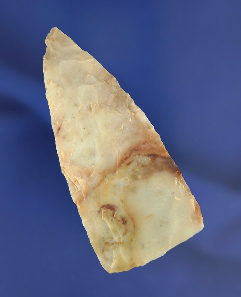 3" triangular Knife made from high-quality Flint Ridge Flint found in Ohio. Bennett COA.