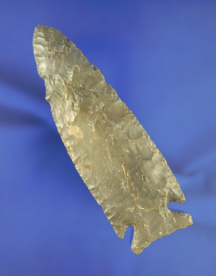 4 9/16" Hornstone Archaic Cornernotch found in Montgomery Co.,  Ohio.