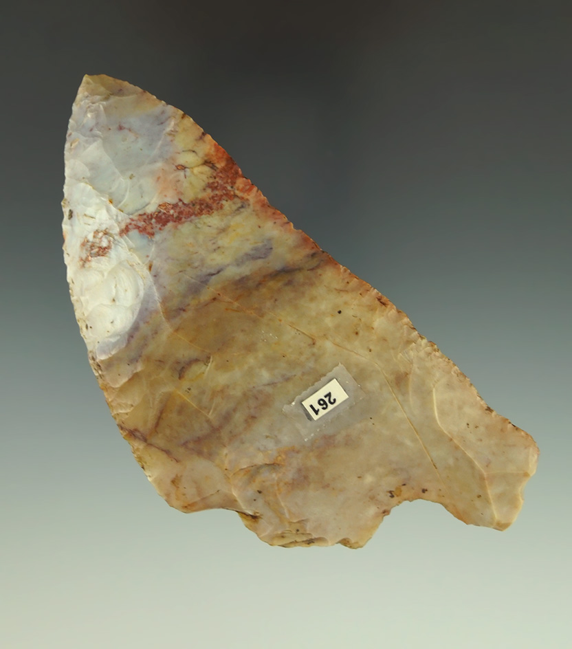 Nice! Exceptionally thin 4 1/8" Uniface Paleo Knife found in Ross Co.,  Ohio. Ex. Wachtel, Kley.