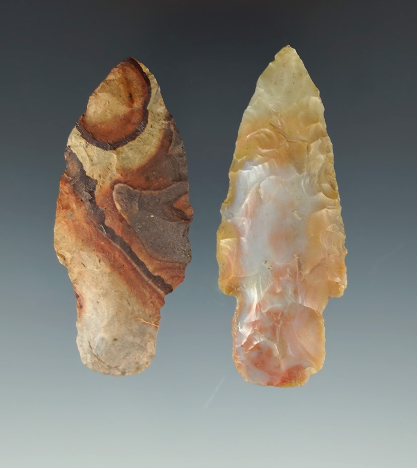 Pair of colorful Adenas - largest is 2 1/2". Found in Licking Co., Ohio.