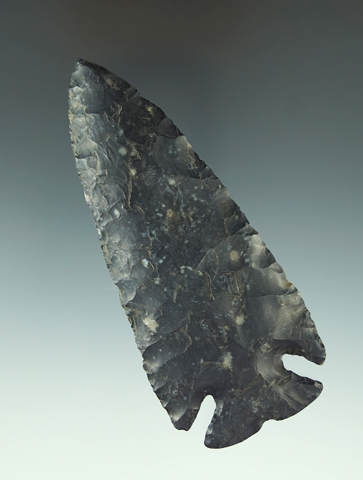 3 15/16" Coshocton Notched Base Dovetail found in Fairfield Co., Ohio. Bennett COA.