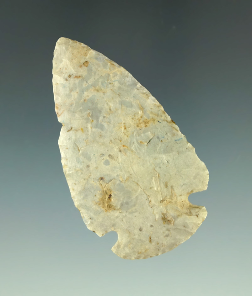 2 3/16" Flint Ridge Flint Dovetail found in Auglaize Co.,  Ohio.