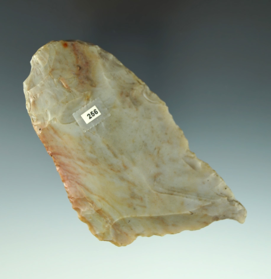 4 1/4" Flint Ridge Flint Paleo Uniface knife found in Ohio.