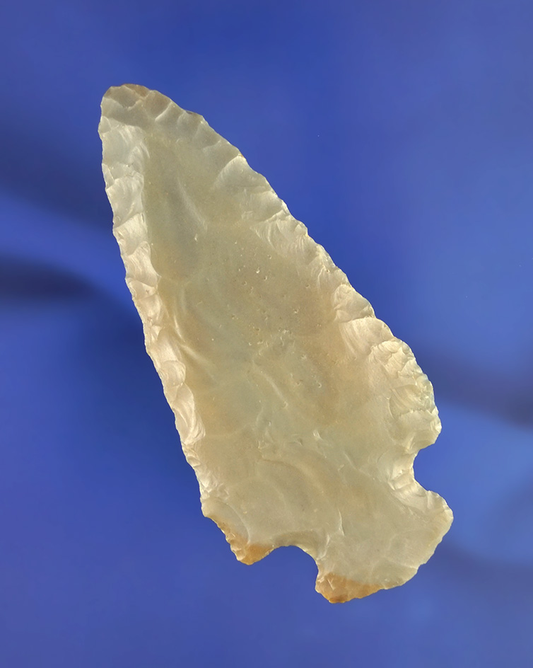 3 1/4" Flint Ridge Flint Hopewell Knife found in Ohio. Bennett COA.