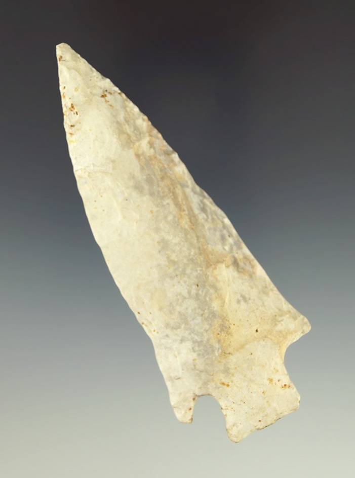 3 7/8" Etley made from Mozarkite Flint found in Benton Co.,  Missouri. Meadows COA.