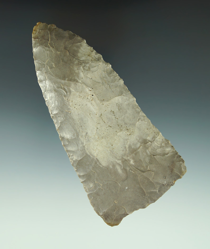 Large 4 7/8" Hornstone Knife found in Putnam Co.,  Ohio. Dickey COA.