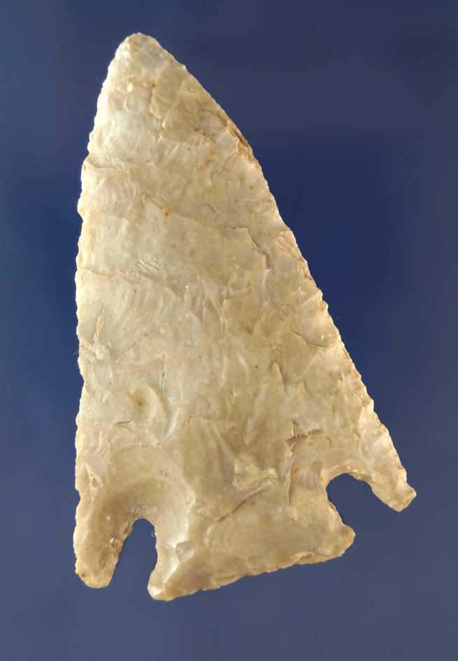 Thin and very nicely flaked 2 5/8" archaic Cornernotch found in Ohio.