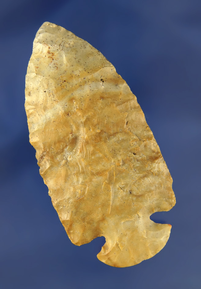 3 1/16" classic styled Flint Ridge Flint Dovetail found in Coshocton Co., Ohio.